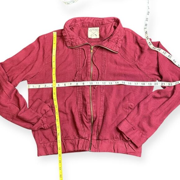 LA HEARTS Women’s Red Long Sleeve Zip Front Bomber Jacket Size Large - Picture 5 of 5